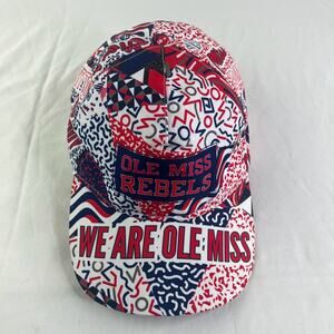 ⭐️ RARE ⭐️Ole Miss Rebels 90s All Over Print Hat Retro Graphic We Are Ole Miss